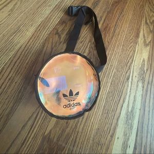 Adidas Round Fanny Pack with rainbow reflection